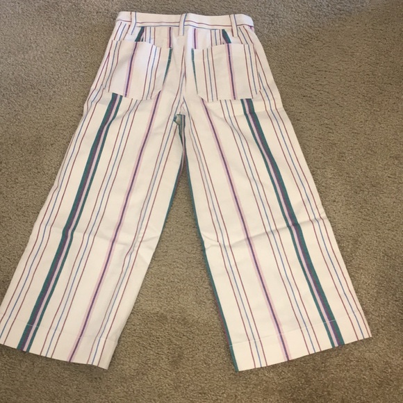 Madewell Wide Leg High Waist Stripe Crop Pants 25P - Picture 10 of 11